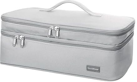 Geardeangloow Borsa per asciugacapelli, antigraffio, organizer per asciugacapelli, per viaggi d'affari, donne e uomini, grigio, 40 x 14 x 15 cm