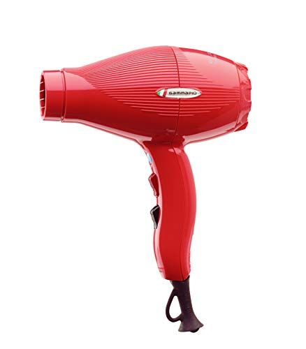 Gammapiù GAMMAPIU’ Asciugacapelli Professionale E-T.C. Light, Phon per Capelli Leggero (430gr), Phon Professionale Compatto, solo 18,5 cm, Griglia Rivestita in Tormalina, W1800-2100 (Spina ITALIA, Rosso)