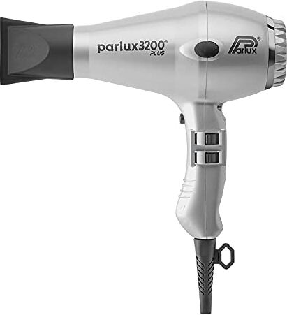 Parlux 3200 Plus Asciugacapelli, 4 temperature, 2 velocità, 1900 W, Argento