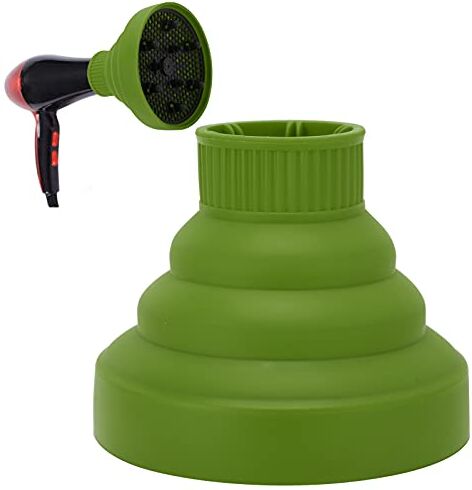 NSXAYIWE Diffusore Per Capelli, Diffusore Universale Per Asciugacapelli Pieghevole, Diffusore Per Asciugacapelli da Viaggio Portatile, Attacco Diffusore Per Asciugacapelli(verde)