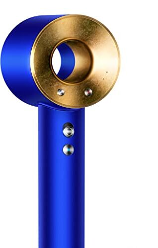 Dyson Supersonic HD07 Asciugacapelli con 3 accessori blu/oro (vero oro), asciugacapelli 110000 giri/min, asciugacapelli a freddo, tecnologia agli ioni di styling, senza calore estremo