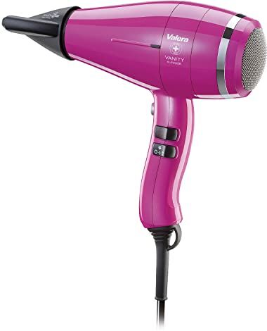 Valera Vanity Hi-Power Hot Pink, asciugacapelli professionale a ioni, phon potente e di lunga durata, motore digitale, 2400 watt, Rosa