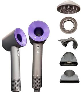 Generic Super Hair Dryer Asciugacapelli Ionico Multifunzione 5 in 1 Asciugatura Rapida Phon Per Capelli (Viola)