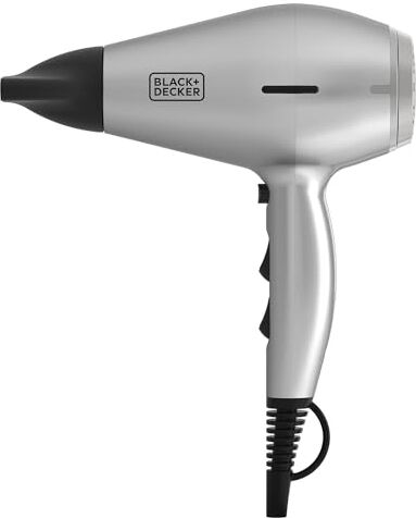 Black & Decker BXHDA2400E Asciugacapelli agli ioni. 2400 W. 2 velocità. 3 temperature, colpo aria fredda, filtro estraibile