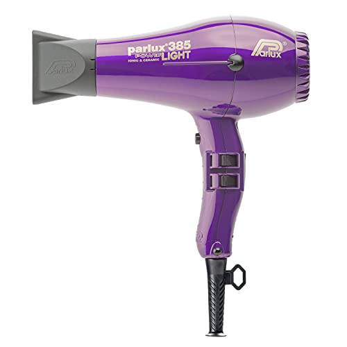 Parlux Asciugacapelli Professionale  385. Potente, leggero e con tecnologia agli Ioni Negativi. Asciugatura veloce, capelli radiosi e sani. MADE IN ITALY. Colore VIOLA.