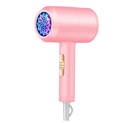 QHSY Asciugacapelli Professionali, 800W Asciugacapelli Phon Ioni con Ugelli, Phon per Capelli Basso Rumore con Protezione Surriscaldamento, 2 Temperature,Rosa