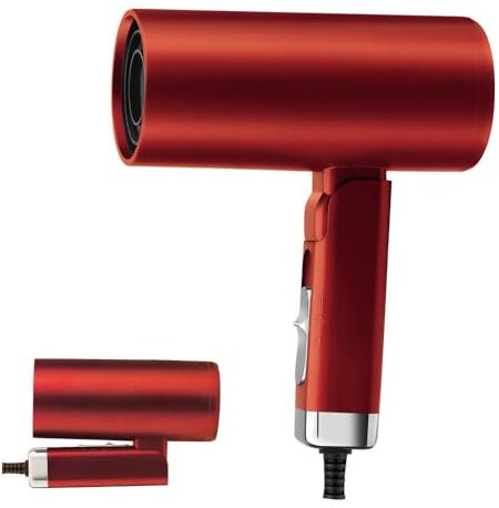 MU LIN Asciugacapelli Professionale ad Alte Prestazioni, 1200w, Portatile, Temperature e Prestazione Regolabile, Erogazione Aria (Rosso)