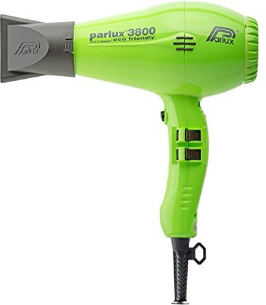 Parlux Asciugacapelli Professionale  3800 Ecofriendly -Potente, silenzioso, con tecnologia Ionic & Ceramic® e filosofia Ecofriendly. Asciugatura Rapida e capelli Lucenti. MADE IN ITALY. Colore VERDE.