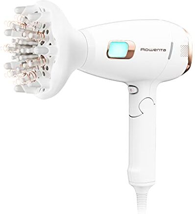 Rowenta Asciugacapelli Ultimate Experience Scalp Care, Phon per Capelli 2200W, Massaggiatore Active Scalp Incluso, 1 Diffusore e 2 Concentratori 7/11 mm, 6 Combinazioni di Velocità/Temperatura