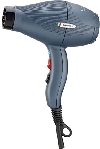 Gammapiù GAMMAPIU’ Asciugacapelli Professionale E-T.C. Light, Phon per Capelli Leggero (430gr), Phon Professionale Compatto, solo 18,5 cm, Griglia Rivestita in Tormalina, W1800-2100 (Spina SCHUKO, Denim)