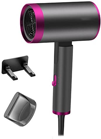 JUSHZ Phon Capelli Asciugacapelli Professionale Asciuga Capelli Piccolo Hair Dryer Ionico Casalingo Pieghevole Ioni Negativi Aria Calda Fredda Volume D'aria Asciugatura Rapida 800 W (13.3X7X21.5cm,grey)