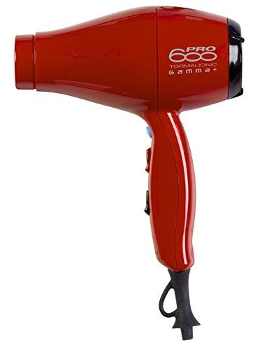 GAMMAPIU' GAMMAPIU’ Asciugacapelli Professionale 600Pro Rosso, Phon per Capelli con Motore Professionale Italiano, Compatto e Potente, Griglia Rivestita in Tormalina, Ideale per Uso Intensivo W1800-2100