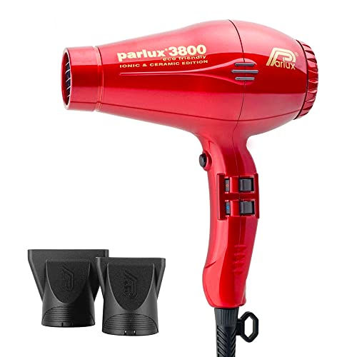 Parlux 3800 Ceramic avd Ionic Edition Eco Friendly Hair Dryer Red by