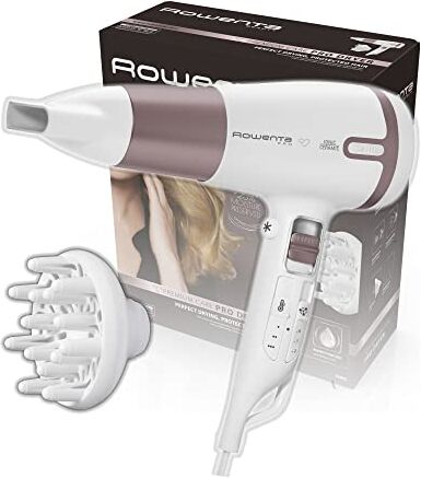 Rowenta Premium Care Pro cv7460 – Asciugacapelli, motore DC di alta capacità, 2400 W, funzione “Respect” per un 25% in meno di disidratazione