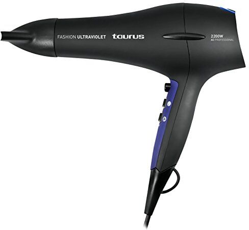 Taurus Asciugacapelli, 2200 W, 2 velocità, 3 temperature, Nero e Blu