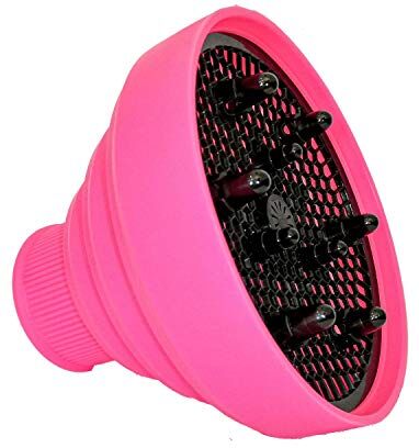 Phoenix Diffusore In Silicone Pieghevole Universale Portatile Da Viaggio Phon Professionale Asciugacapelli Kit Oli Essenziali x Capelli Ricci Perfetti Naturali Fono (Rosa)