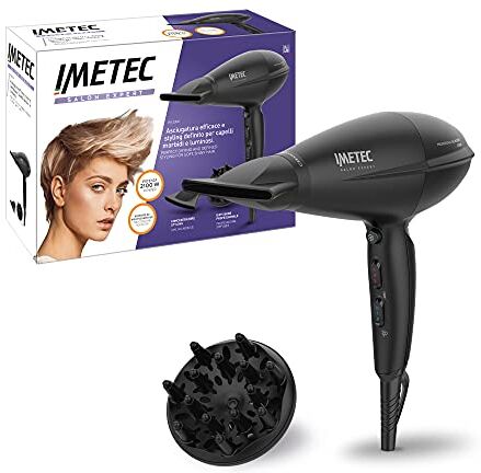 Imetec Salon Expert P11 2300 Asciugacapelli, Motore Professionale, 2100 W, Griglia in Ceramica e Tormalina, 8 Combinazioni Aria Temperatura, Colpo Aria Fredda