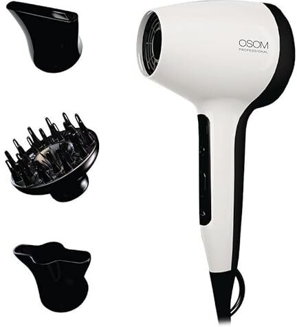 Osom Professional Asciugacapelli P96WHHD, bianco, 1600 1800 W, con sensore touch