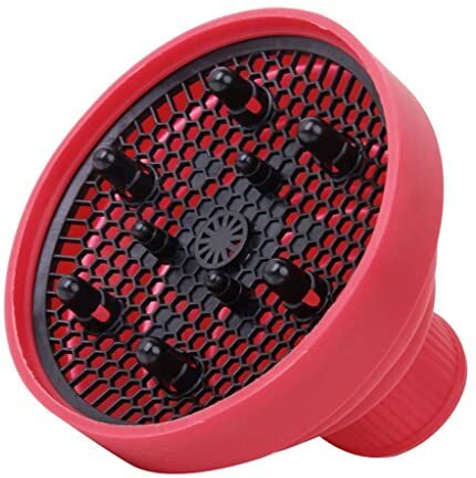 Generic Diffusore pieghevole per asciugacapelli, in silicone, colore: rosso e nero, per capelli ricci e mossi, design portatile