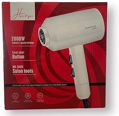 Generico AIRDRYER Phon da Viaggio 2000 W N.3805 (Bianco)