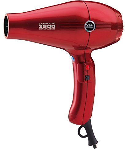 GAMMAPIU' GAMMAPIU’ Asciugacapelli Professionale 3500 Power Rosso, Phon per Capelli Ultra Potente, Phon per Capelli Professionale con Griglia Rivestita in Tormalina, W 2100-2500