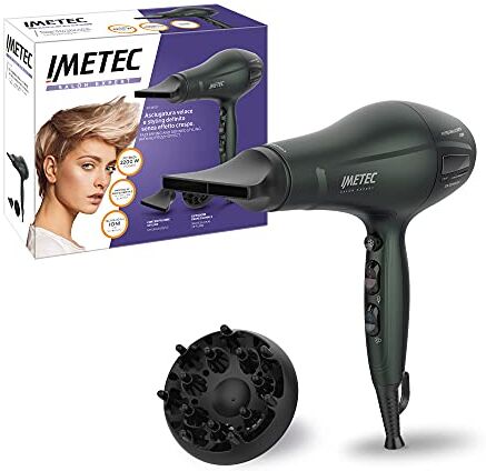 Imetec Salon Expert p3 3600 asciugacapelli, Motore professionale, 2200 w, Ionizzatore, Griglia ceramica e tormalina, 8 combinazioni aria temperatura, Concentratore e diffusore professionali