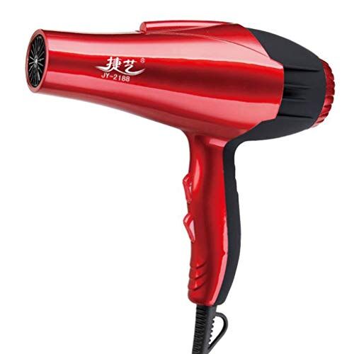 Q-HL Asciugacapelli, Potente asciugacapelli professionale AC 1800W Tecnologia Ionica negativa Asciugacapelli con 3 impostazioni di calore a 2 velocità per la casa e il salone (colore : Red)