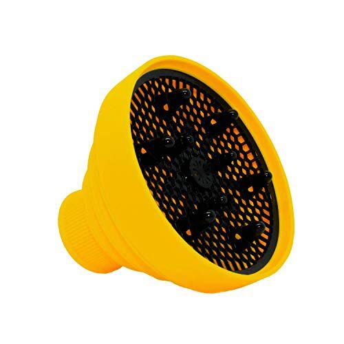 Phoenix Diffusore In Silicone Pieghevole 2a Generazione Portatile Da Viaggio Universale Phon Professionale Asciugacapelli Kit Oli Essenziali x Capelli Ricci Perfetti Naturali Fono (Giallo)