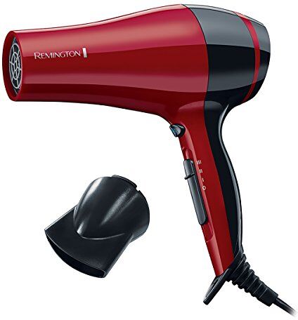 Remington Asciugacapelli Pro Dry , 2000 Watt, anello ionico in ceramica, design compatto, bocchetta per styling, rosso/nero,