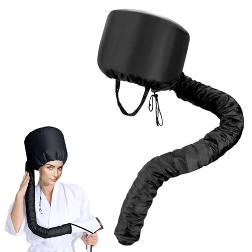 Sughaw Caschi Per L'asciugatura, Casco Per Asciugacapelli Cappuccio Per Asciugacapelli, Cuffia Riscaldata Regolabile per Asciugacapelli Portatile per Asciugatura Acconciatura (Nero)