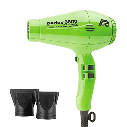 Parlux 3800 – Asciugacapelli professionale con rivestimento in ceramica e con tecnologia agli ioni, motivo floreale, rispettoso dell'ambiente, 150 watts, colore verde
