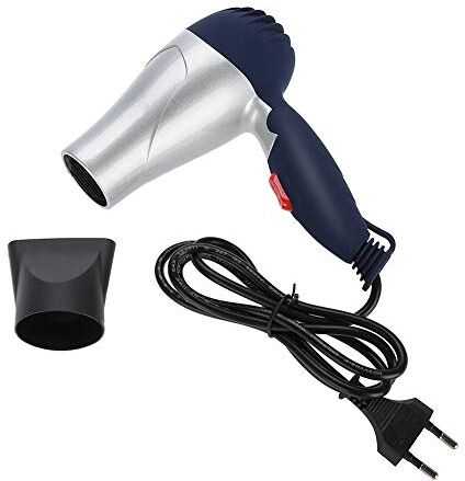 Generic Asciugacapelli da Viaggio Portatile, Mini Asciugacapelli Leggero a Doppia Tensione 1500 W con Manico Pieghevole Mini Diffusore Per Capelli Asciugacapelli con Un Ugello Modellante(Argento)