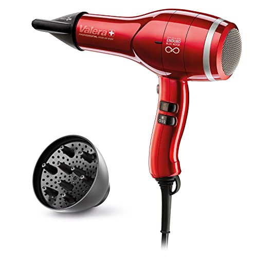 Valera Swiss Air4ever eQ Asciugacapelli Professionale Ioni – Resistente, Potente, Motore Digitale, Sistema Sanify per Purificazione Aria, Ottimizzazione Intelligente Flusso, 2400 Watt, Rosso