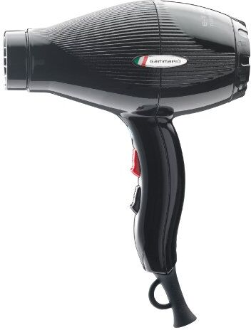 Gammapiù GAMMAPIU’ Asciugacapelli Professionale E-T.C. Light Nero Lucido, Phon per Capelli Leggero (430gr), Phon Professionale Compatto, solo 18, 5 cm, Griglia Rivestita in Tormalina, W1800-2100