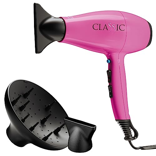 Gama Italy Professional Asciugacapelli Professionale Motore Italiano AC a Lunga Durata – 2200 W – Design Elegante e Ergonomico Made in Italy (Fucsia)