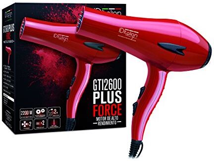 POSTQUAM ID Italian Design Asciugacapelli Professionale GTI 2600 Force Plus   Potenza 2200W Motore AC ad Alte Prestazioni 2 Velocità e 3 Modalità di Riscaldamento Colore Rosso