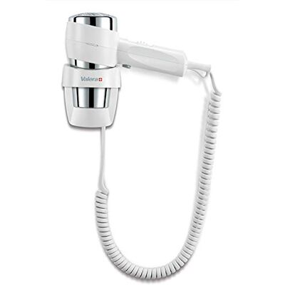 Valera Action Super Plus 1200, asciugacapelli con supporto murale, 1200 watt, Bianco/Cromo Valera Action Super Plus 1200, asciugacapelli con supporto murale, 1200 watt, Bianco/Cromo