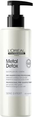 L'Oréal Professionnel Paris Trattamento Ristrutturante, Per Capelli Danneggiati, Pre-Shampoo Anti-porosità, Riduce il Rischio di Rottura, Capelli Setosi, Metal Detox, 250 ml