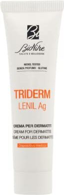 BioNike Triderm Lenil Ag Crema Protettiva con Argento, Lenisce e Riequilibra Pelli Sensibili e Irritabili, Azione Antifiammatoria e Antiossidante, Riduce Rossore e Prurito, 30 ml