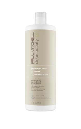 Paul Mitchell Clean Beauty Everyday Shampoo, detergente vegano per tutti i tipi di capelli, cura quotidiana dei capelli con olio di argan, 1000 ml, multicolore