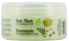 Pure Maschera naturale per capelli secchi danneggiati con ortiche, bardana, noci, jojoba e olio di avocado. Trattamento e riparazione dei capelli protesici. Solfato, parabeni e senza silicone, 250 ml.