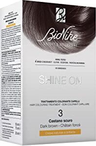 BioNike Shine On Trattamento Colorante, Kit Tinta per Cute Sensibile Senza Ammoniaca, Azione Nutriente e Protettiva, Dona un Colore Naturale e Brillante, Copre i Capelli Bianchi