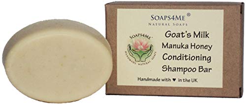 ATTIS Handmade Natural Body Products ATTIS Balsamo per shampoo fatto a mano al latte di capra e al miele di manuka, in seta, con argilla caolino, aloe vera, senza solfati, per uomo e donna