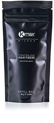 KMAX Concealing Hair Fibers Refill Fibre Cheratina per Capelli, Polvere Capelli per un Effetto Infoltimento Capelli, Fibre Capelli per Coprire le Calvizie Formato Refill da 64 gr Biondo