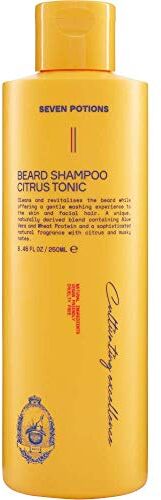 Seven Shampoo da Barba per Uomo Lava la Barba con Delicatezza e Senza Prurito Naturale, Vegan e Cruelty Free Citrus Tonic (250ml)