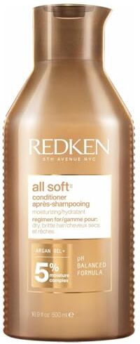 Redken Balsamo professionale All Soft, Idratante per capelli secchi e fragili, 500 ml