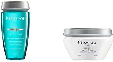 KERASTASE Kérastase   Spécifique Dermo-Calm, Shampoo Idra-Lenitivo, Per Cuoio Capelluto Sensibile, Bain Vital, 250 ml & Spécifique, Maschera Rigenerante & Riequilibrante, Anti-Sebo