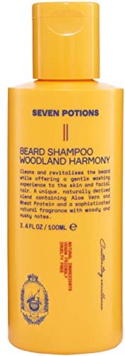 Seven Shampoo da Barba per Uomo Lava la Barba con Delicatezza e Senza Prurito Naturale, Vegan e Cruelty Free Woodland Harmony (100ml)