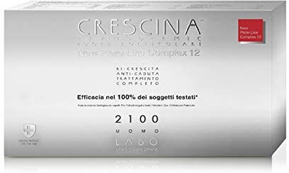 CRESCINA LABO  Isole Follicolari PLATE-LIKE COMPLEX 12 Trattamento Anti-Caduta e Ri-Crescita Capelli 2100 UOMO 10+10 Fiale