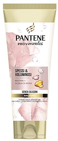 Pantene Pro-V Miracles Spessi e Voluminosi Balsamo per Capelli senza Siliconi, con Biotina e Acqua di Rosa, Aiuta a Rinforzare i Capelli contro i Danni dello Styling, 200 ml